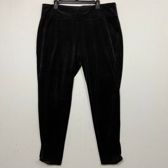 Talbots Pants - Talbots Women's Black Velour High Rise Lounge Legging Pants Size 2X NWT